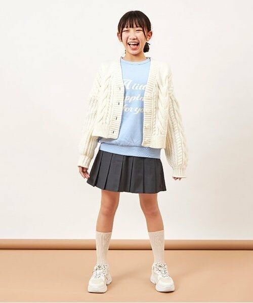 KP / ケーピー カーディガン・ボレロ | troislapins(トロワラパン)ケーブルニットカーディガン(140～160) | 詳細1