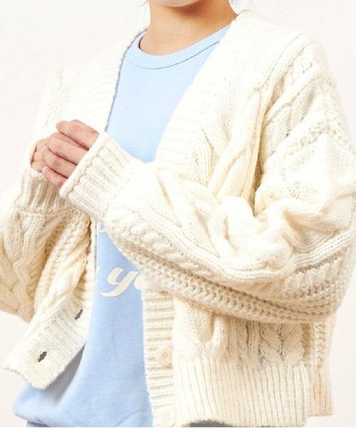 KP / ケーピー カーディガン・ボレロ | troislapins(トロワラパン)ケーブルニットカーディガン(140～160) | 詳細3