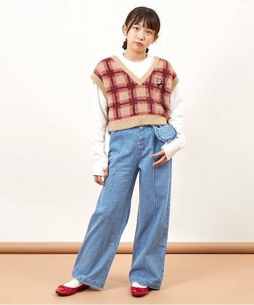 KP / ケーピー Tシャツ | troislapins(トロワラパン)ウォッシャブルベスト＆Ｔシャツセット(140～160) | 詳細1