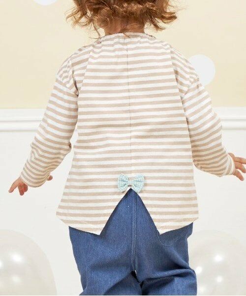 KP / ケーピー Tシャツ | KP coucou?(ケーピーククー)ワンポイント刺繍長袖ボーダーTシャツ(80～140) | 詳細2