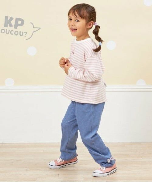 KP / ケーピー Tシャツ | KP coucou?(ケーピーククー)ワンポイント刺繍長袖ボーダーTシャツ(80～140) | 詳細4