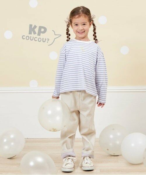 KP / ケーピー Tシャツ | KP coucou?(ケーピーククー)ワンポイント刺繍長袖ボーダーTシャツ(80～140) | 詳細7