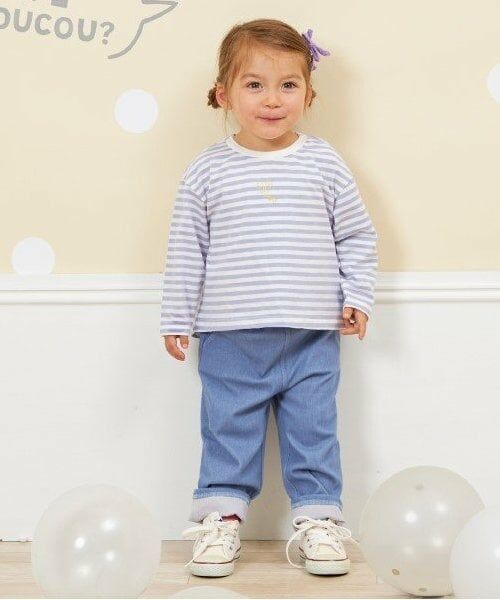 KP / ケーピー Tシャツ | KP coucou?(ケーピーククー)ワンポイント刺繍長袖ボーダーTシャツ(80～140) | 詳細8