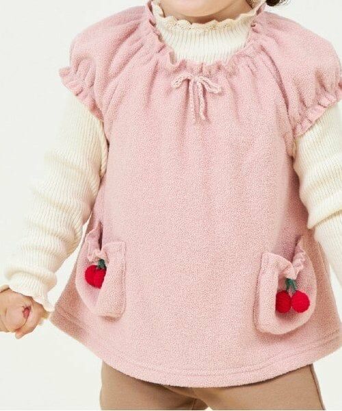 KP / ケーピー ダウンジャケット・ベスト | KP(ケーピー)チェリーモチーフブークレベスト(80～120) | 詳細4