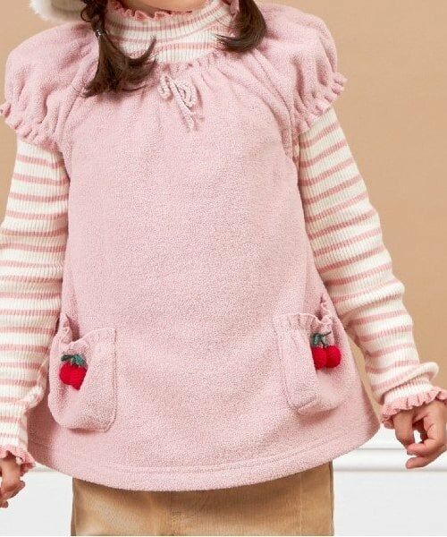 KP / ケーピー ダウンジャケット・ベスト | KP(ケーピー)チェリーモチーフブークレベスト(80～120) | 詳細6