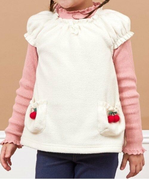 KP / ケーピー ダウンジャケット・ベスト | KP(ケーピー)チェリーモチーフブークレベスト(80～120) | 詳細8