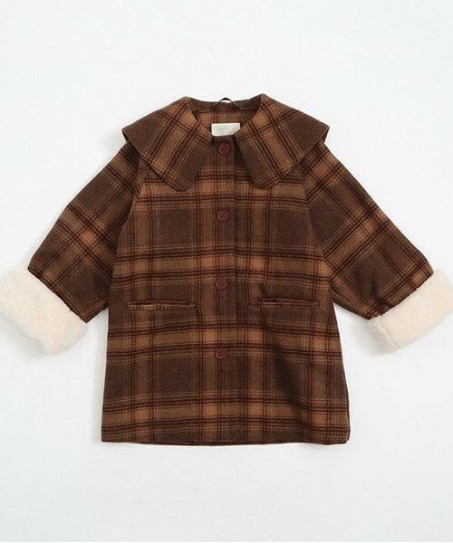 KP / ケーピー その他アウター | KP(ケーピー)ビッグカラーウールチェックコート(90～130) | 詳細12