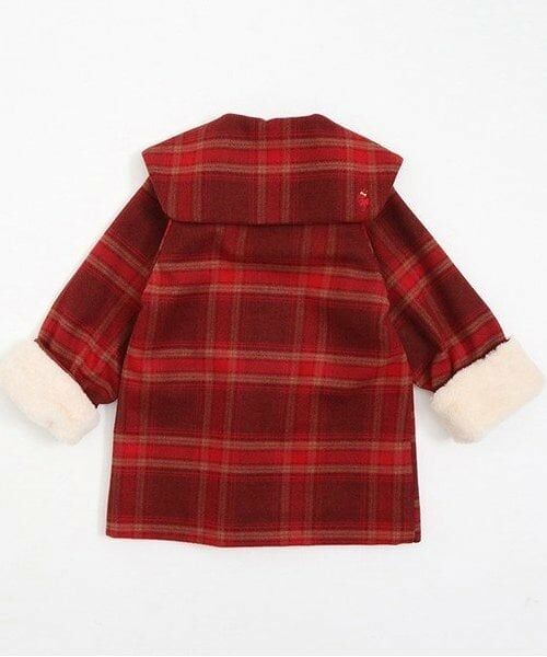KP / ケーピー その他アウター | KP(ケーピー)ビッグカラーウールチェックコート(90～130) | 詳細13