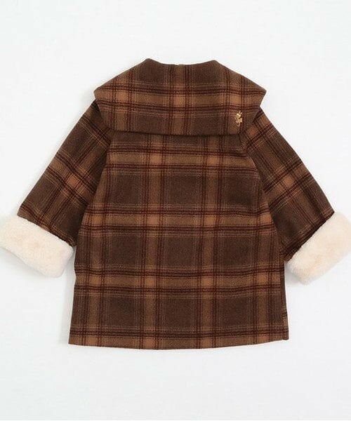 KP / ケーピー その他アウター | KP(ケーピー)ビッグカラーウールチェックコート(90～130) | 詳細14
