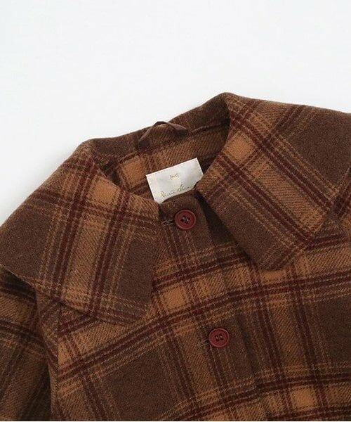 KP / ケーピー その他アウター | KP(ケーピー)ビッグカラーウールチェックコート(90～130) | 詳細18