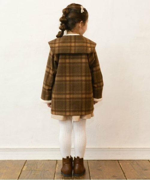 KP / ケーピー その他アウター | KP(ケーピー)ビッグカラーウールチェックコート(90～130) | 詳細6