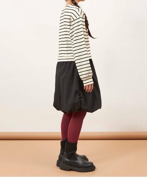 KP / ケーピー ミニ丈・ひざ丈ワンピース | troislapins(トロワラパン)鹿の子ボーダーワンピース(140～160) | 詳細3