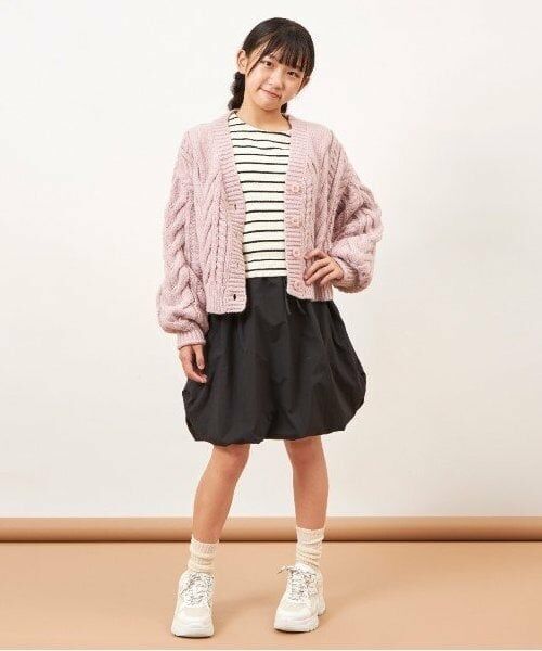 KP / ケーピー ミニ丈・ひざ丈ワンピース | troislapins(トロワラパン)鹿の子ボーダーワンピース(140～160) | 詳細5