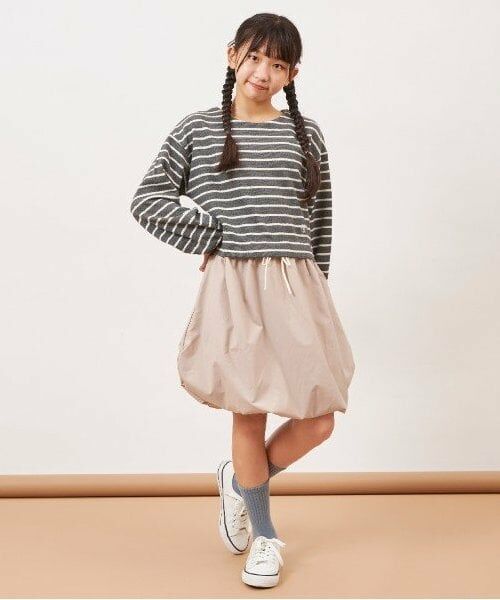 KP / ケーピー ミニ丈・ひざ丈ワンピース | troislapins(トロワラパン)鹿の子ボーダーワンピース(140～160) | 詳細6