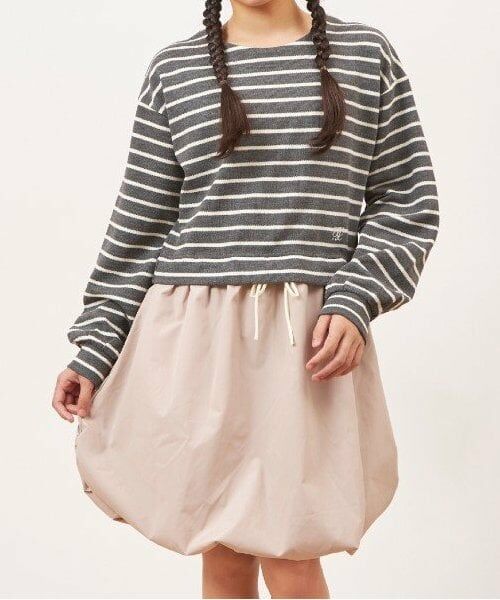 KP / ケーピー ミニ丈・ひざ丈ワンピース | troislapins(トロワラパン)鹿の子ボーダーワンピース(140～160) | 詳細7