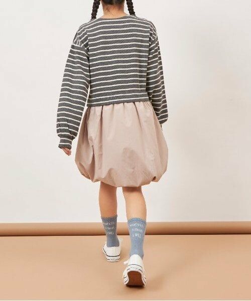 KP / ケーピー ミニ丈・ひざ丈ワンピース | troislapins(トロワラパン)鹿の子ボーダーワンピース(140～160) | 詳細8