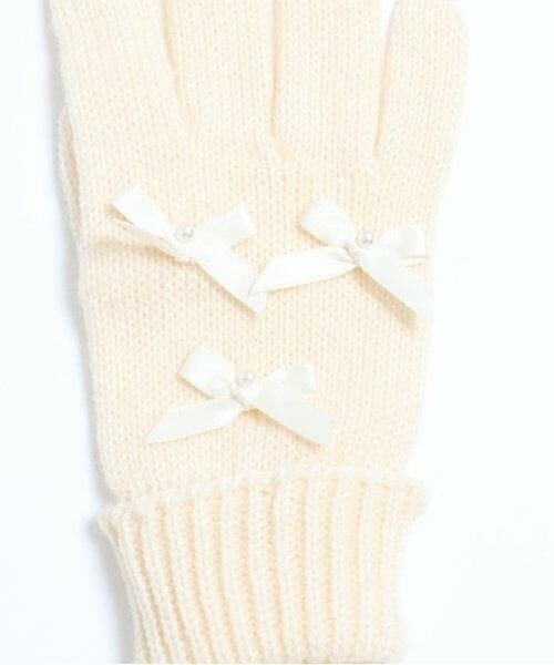 KP / ケーピー 手袋 | KPDECO(ケーピーデコ)パールリボン付きニット手袋(M～L) | 詳細3