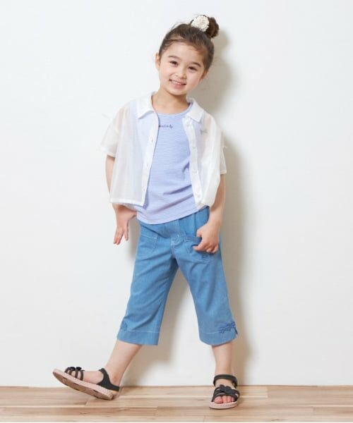 KP / ケーピー シャツ・ブラウス | KP(ケーピー)シアーシャツ＆ボーダータンクトップセット | 詳細1