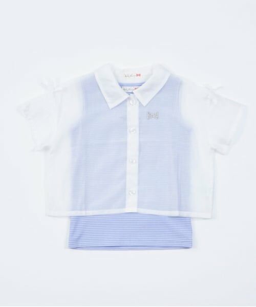 KP / ケーピー シャツ・ブラウス | KP(ケーピー)シアーシャツ＆ボーダータンクトップセット | 詳細11