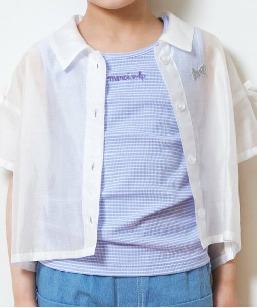 KP / ケーピー シャツ・ブラウス | KP(ケーピー)シアーシャツ＆ボーダータンクトップセット | 詳細3