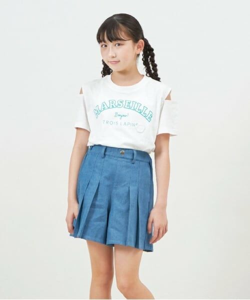 KP / ケーピー Tシャツ | troislapins(トロワラパン)肩開き半袖Tシャツ | 詳細5