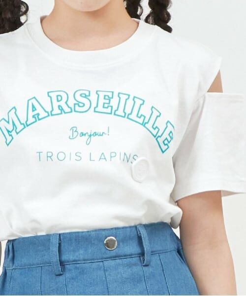 KP / ケーピー Tシャツ | troislapins(トロワラパン)肩開き半袖Tシャツ | 詳細6