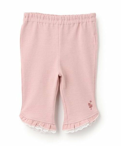 KP / ケーピー ショート・ハーフ・半端丈パンツ | 裾フリル6分丈パンツ（ピンク）