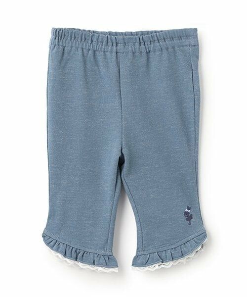 KP / ケーピー ショート・ハーフ・半端丈パンツ | 裾フリル6分丈パンツ（ブルー）