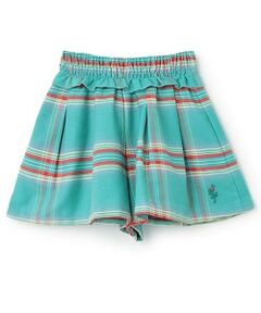 KP / ケーピー ショート・ハーフ・半端丈パンツ | ウエストシャーリングチェックキュロット