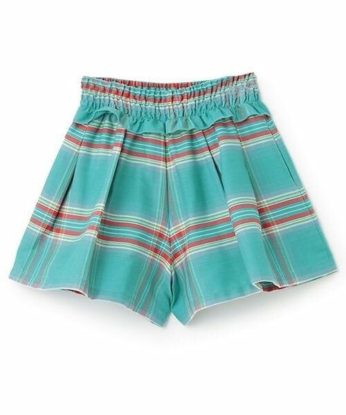 KP / ケーピー ショート・ハーフ・半端丈パンツ | ウエストシャーリングチェックキュロット | 詳細1