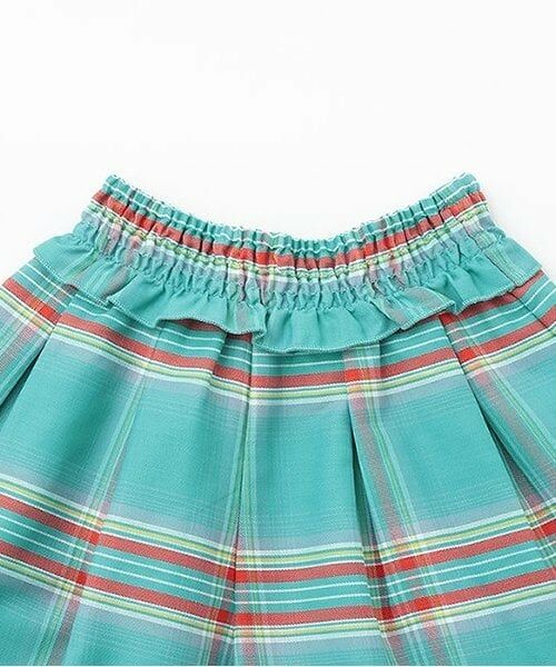 KP / ケーピー ショート・ハーフ・半端丈パンツ | ウエストシャーリングチェックキュロット | 詳細2