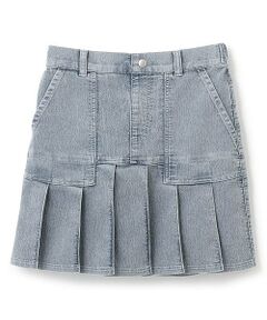 KP / ケーピー ミニ・ひざ丈スカート | メッシュデニムプリーツスカート