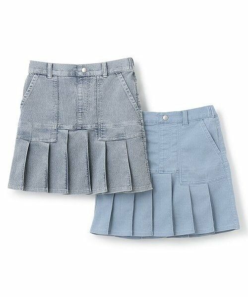 KP / ケーピー ミニ・ひざ丈スカート | メッシュデニムプリーツスカート | 詳細9