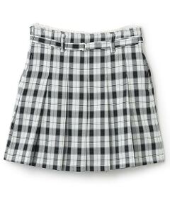 KP / ケーピー ショート・ハーフ・半端丈パンツ | ウエストレースチェックプリーツスカート