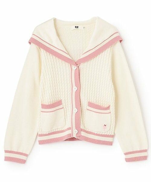 KP / ケーピー カーディガン・ボレロ | セーラーニットカーディガン（オフ ホワイト）