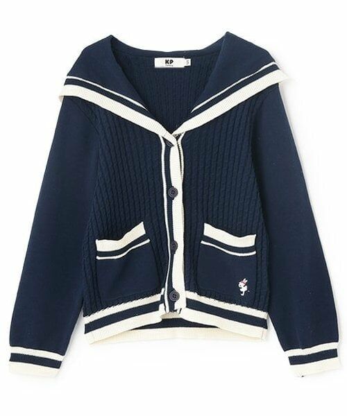 KP / ケーピー カーディガン・ボレロ | セーラーニットカーディガン（紺）