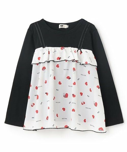 KP / ケーピー その他トップス | ハートmimi柄長袖チュニック（オフ ホワイト）