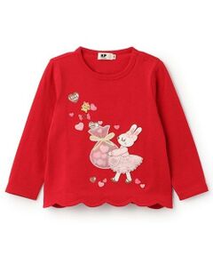 KP / ケーピー Tシャツ | バレンタインmimiアップリケ長袖Tシャツ
