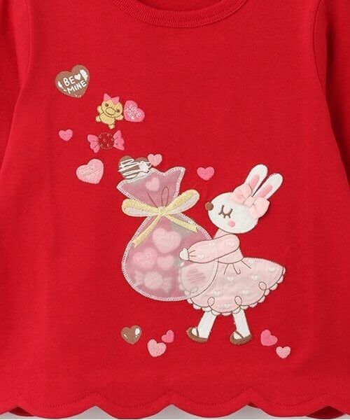 KP / ケーピー Tシャツ | バレンタインmimiアップリケ長袖Tシャツ | 詳細3