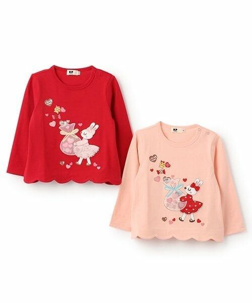 KP / ケーピー Tシャツ | バレンタインmimiアップリケ長袖Tシャツ | 詳細7