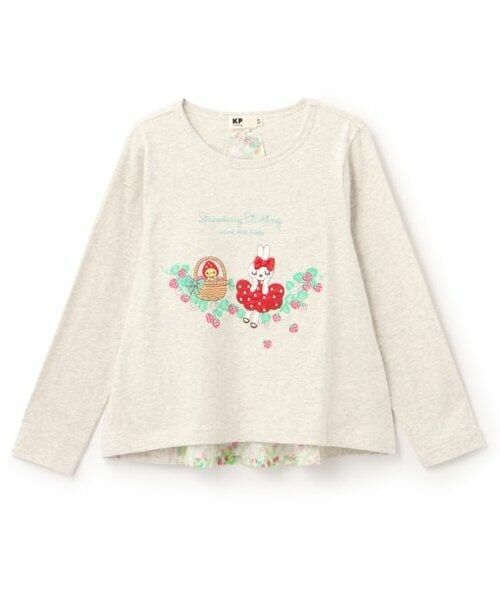 KP / ケーピー Tシャツ | いちごmimi長袖Ｔシャツ（オートミール）
