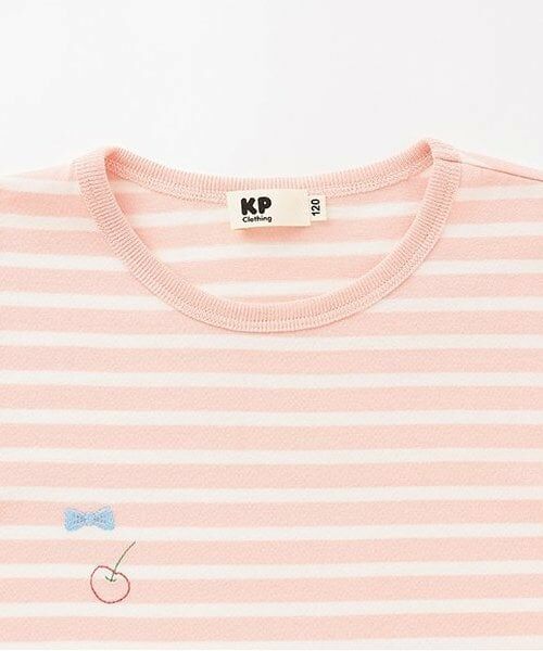 KP / ケーピー Tシャツ | mimiアップリケボーダー長袖Tシャツ | 詳細2