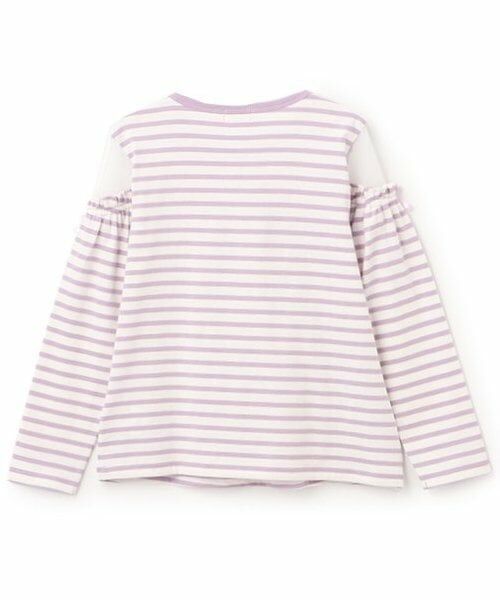 KP / ケーピー Tシャツ | 肩チュールボーダー長袖Tシャツ | 詳細1