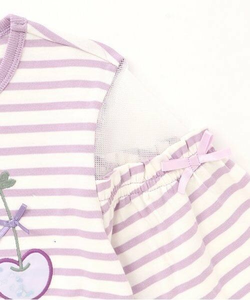 KP / ケーピー Tシャツ | 肩チュールボーダー長袖Tシャツ | 詳細5