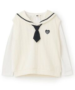 KP / ケーピー Tシャツ | ネクタイつきセーラーベスト&長袖Tシャツ2枚セット