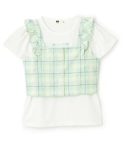 KP / ケーピー Tシャツ | チェックビスチェつき半袖Tシャツセット