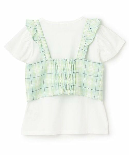 KP / ケーピー Tシャツ | チェックビスチェつき半袖Tシャツセット | 詳細1