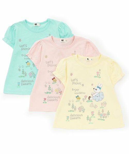 KP / ケーピー Tシャツ | ピクニックmimiアップリケ　半袖Tシャツ | 詳細9