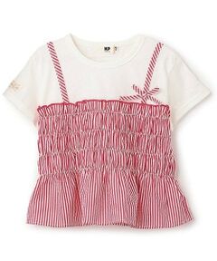 KP / ケーピー Tシャツ | サッカーストライプビスチェドッキングTシャツ