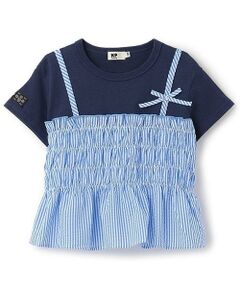 KP / ケーピー Tシャツ | サッカーストライプビスチェドッキングTシャツ